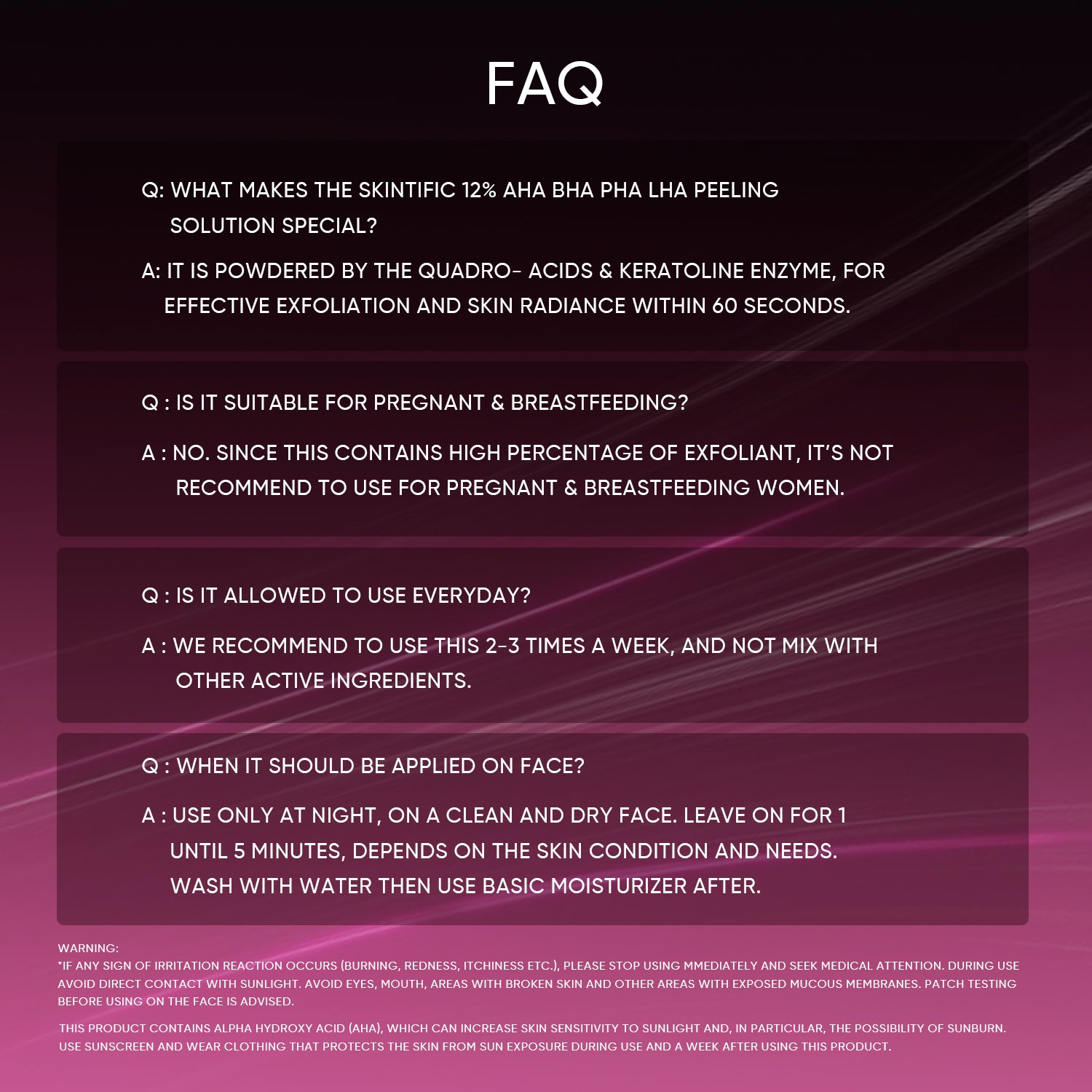 Solution de Peeling 12% AHA BHA PHA LHA