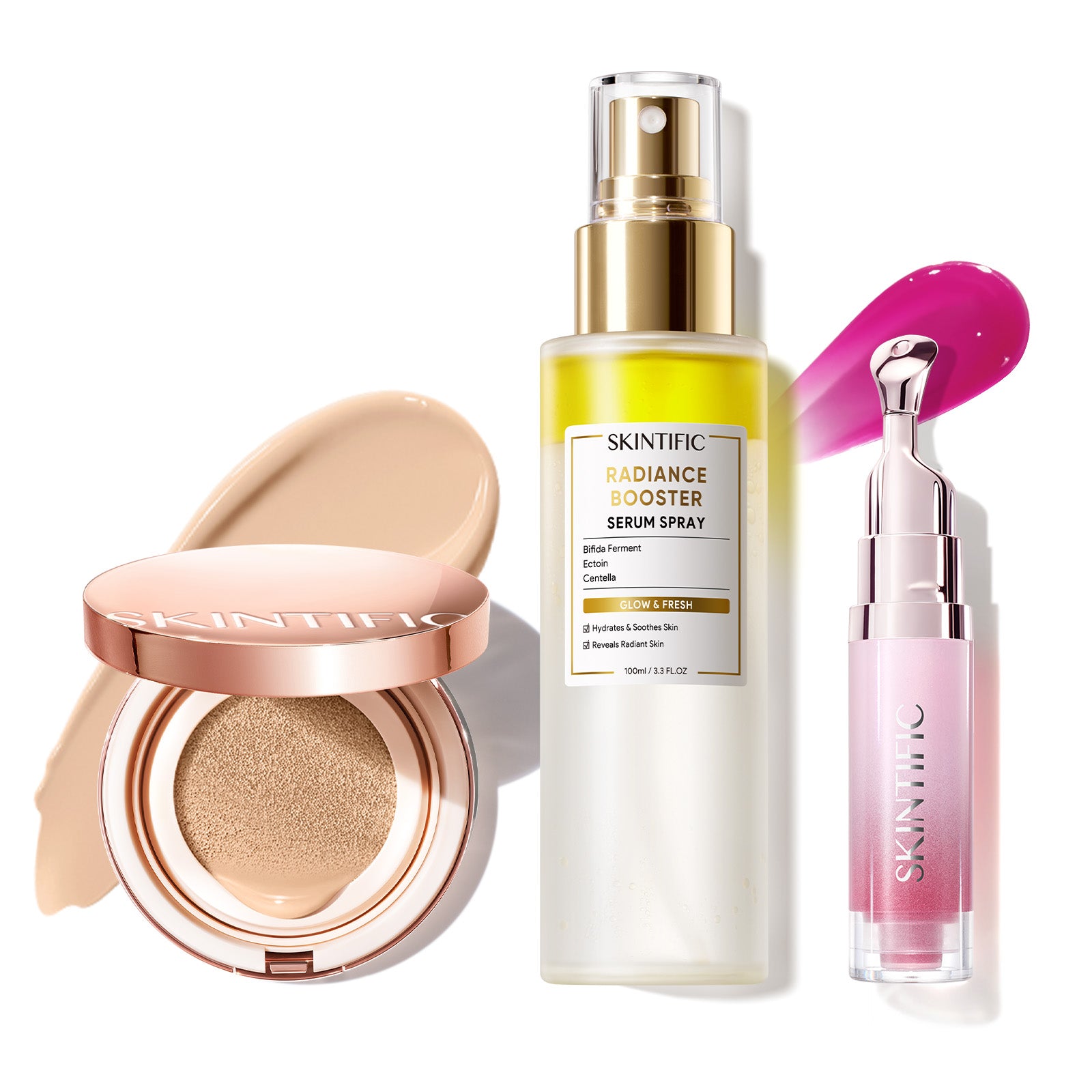 3-Step Radiance Set: Cover All Perfect Cushion + Lip Serum + Serum Spray