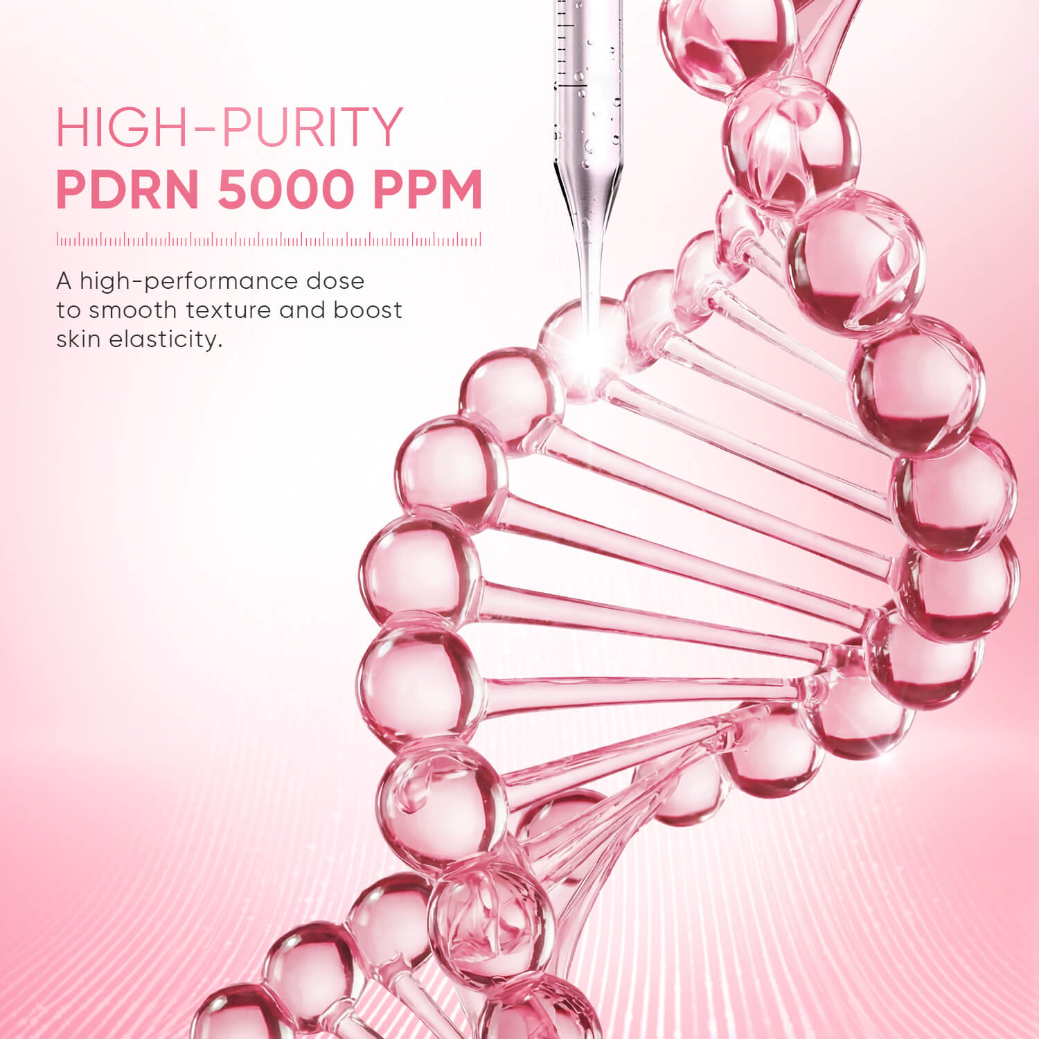 High purity PDRN 5000 PPM serum to smooth skin texture and improve elasticity