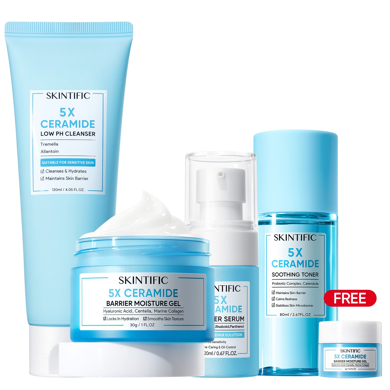 Kit de réparation de barrière cutanée 5X à base de céramides (4 pièces)