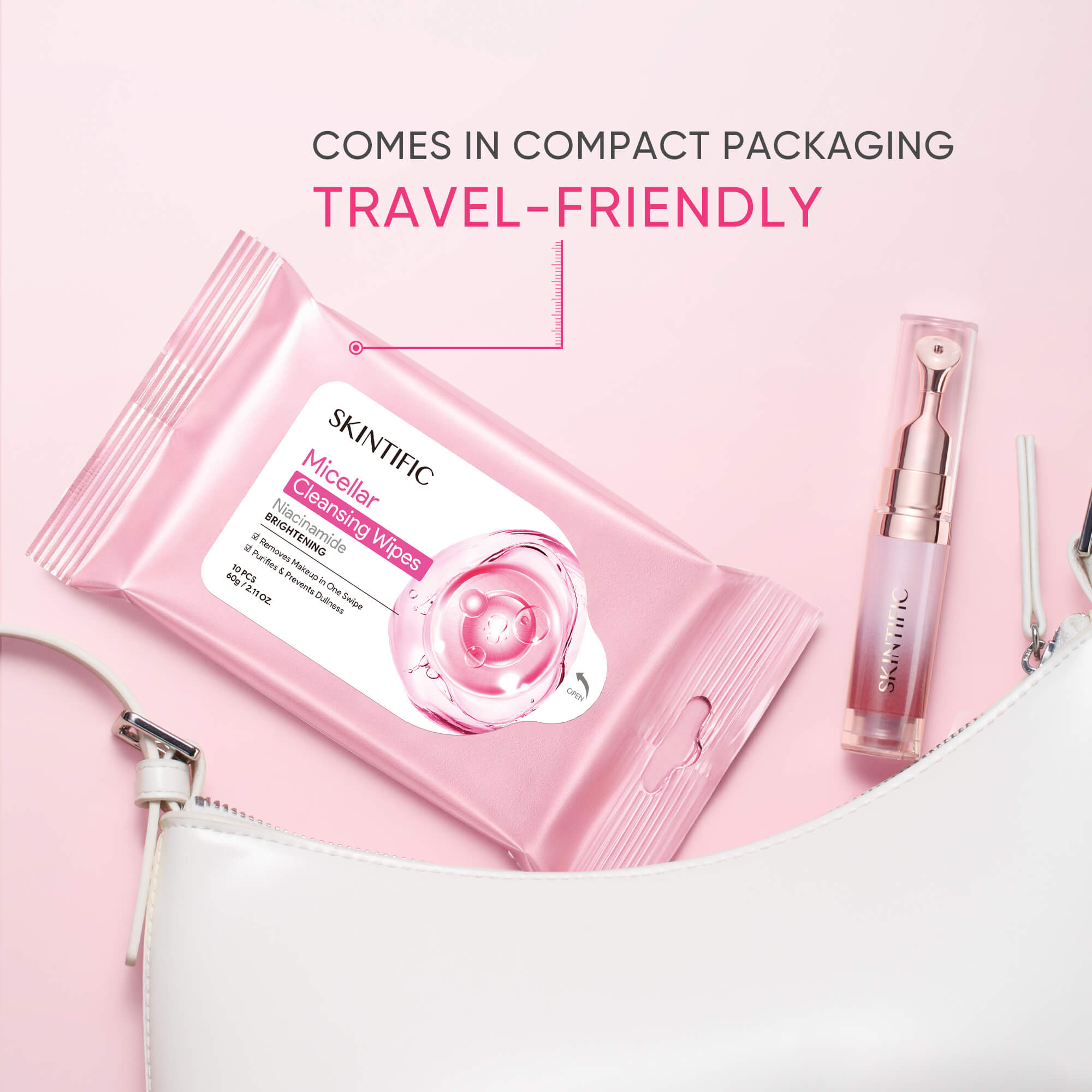 Lingettes nettoyantes éclaircissantes à la niacinamide