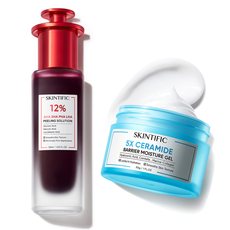 Solution Peeling & Gel Hydratant 5X Céramides - Ensemble de 2 pièces