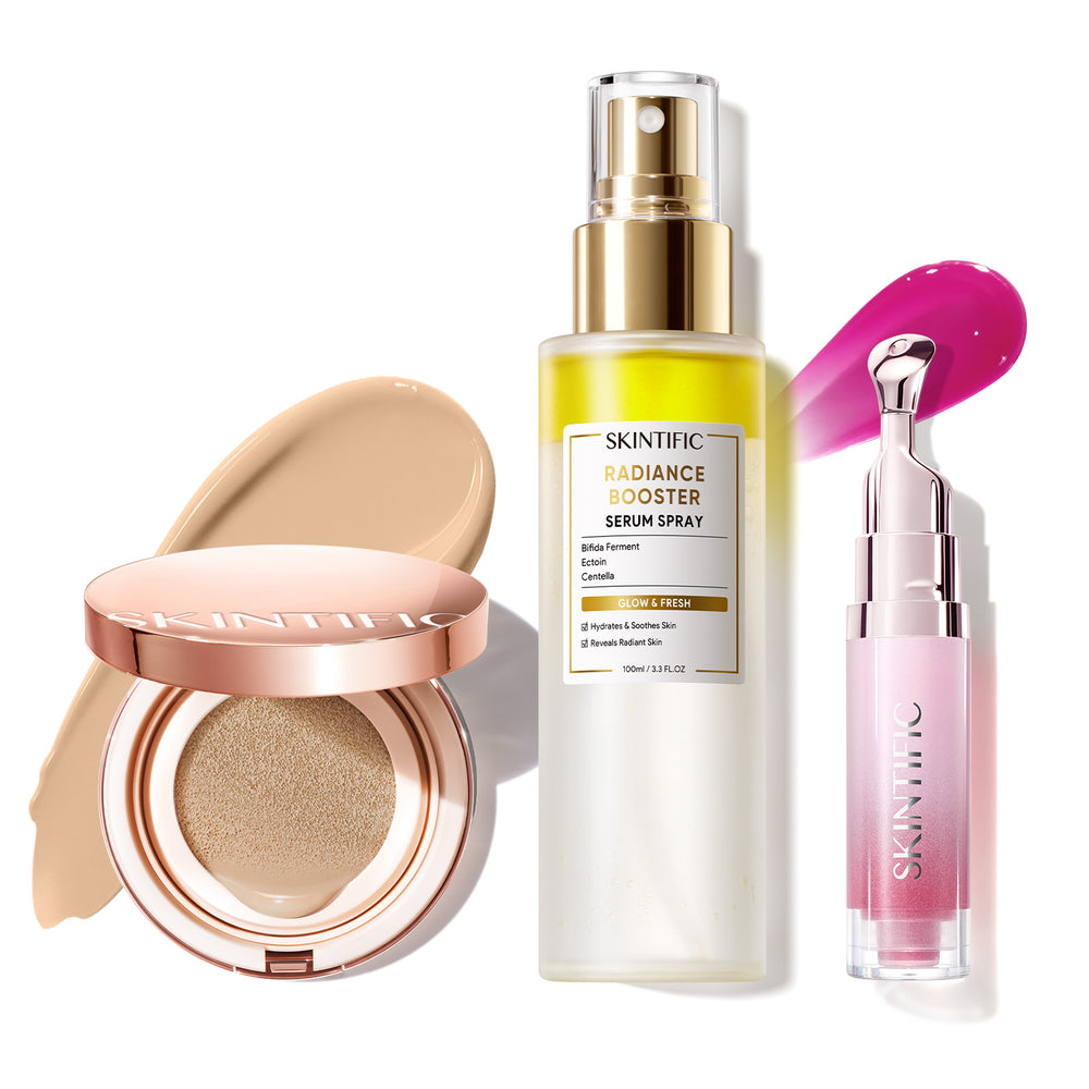 12-Hour Long-Lasting Cushion, Serum Spray & Lip Serum Set