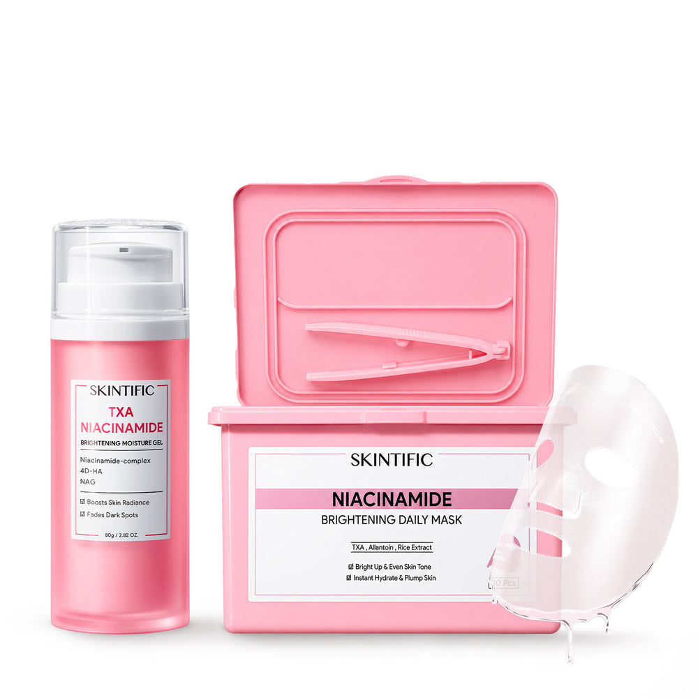 Ensemble de 2 pièces Masque éclaircissant rapide et Gel hydratant à la Niacinamide