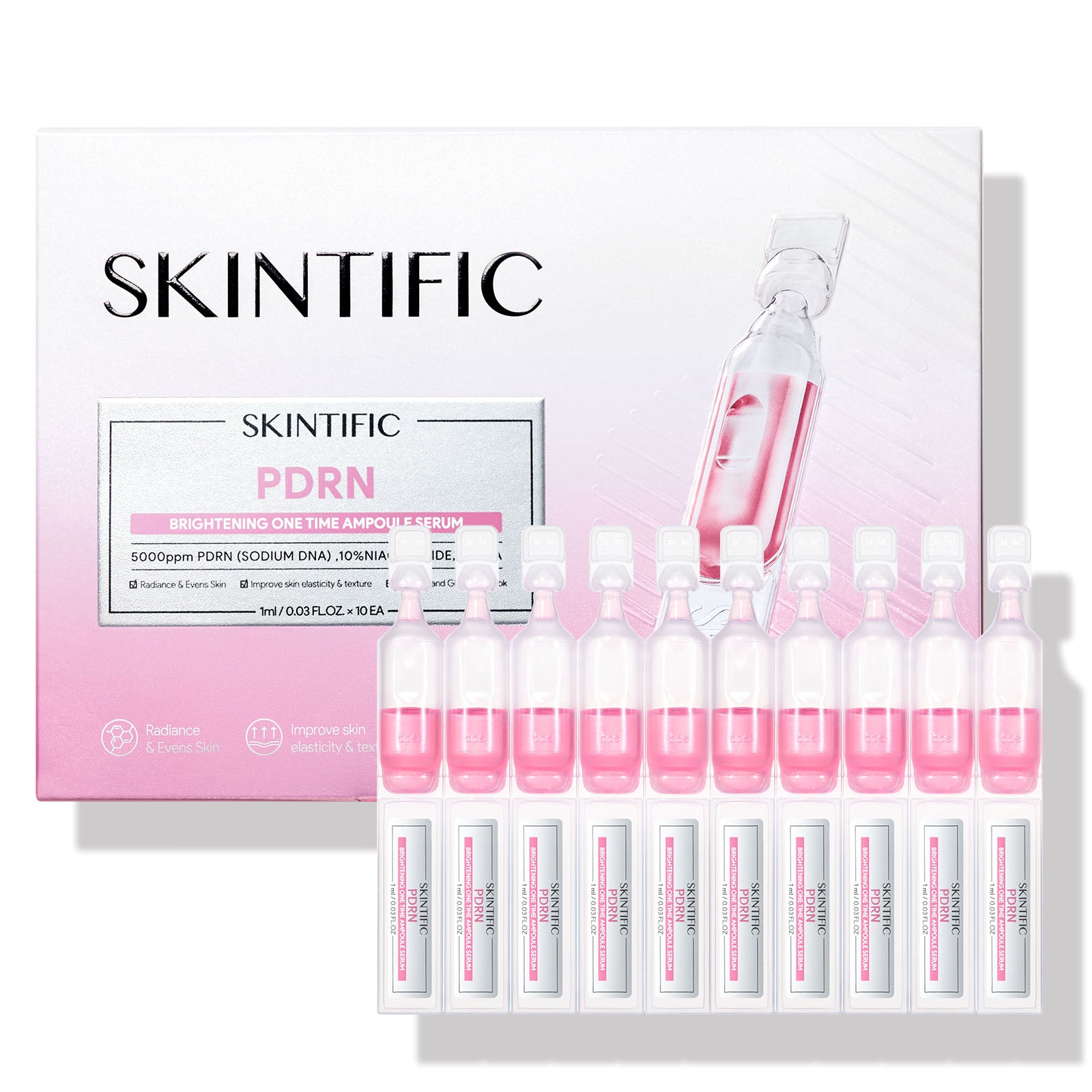 Sérum ampoule éclaircissant PDRN à usage unique, 30 pièces