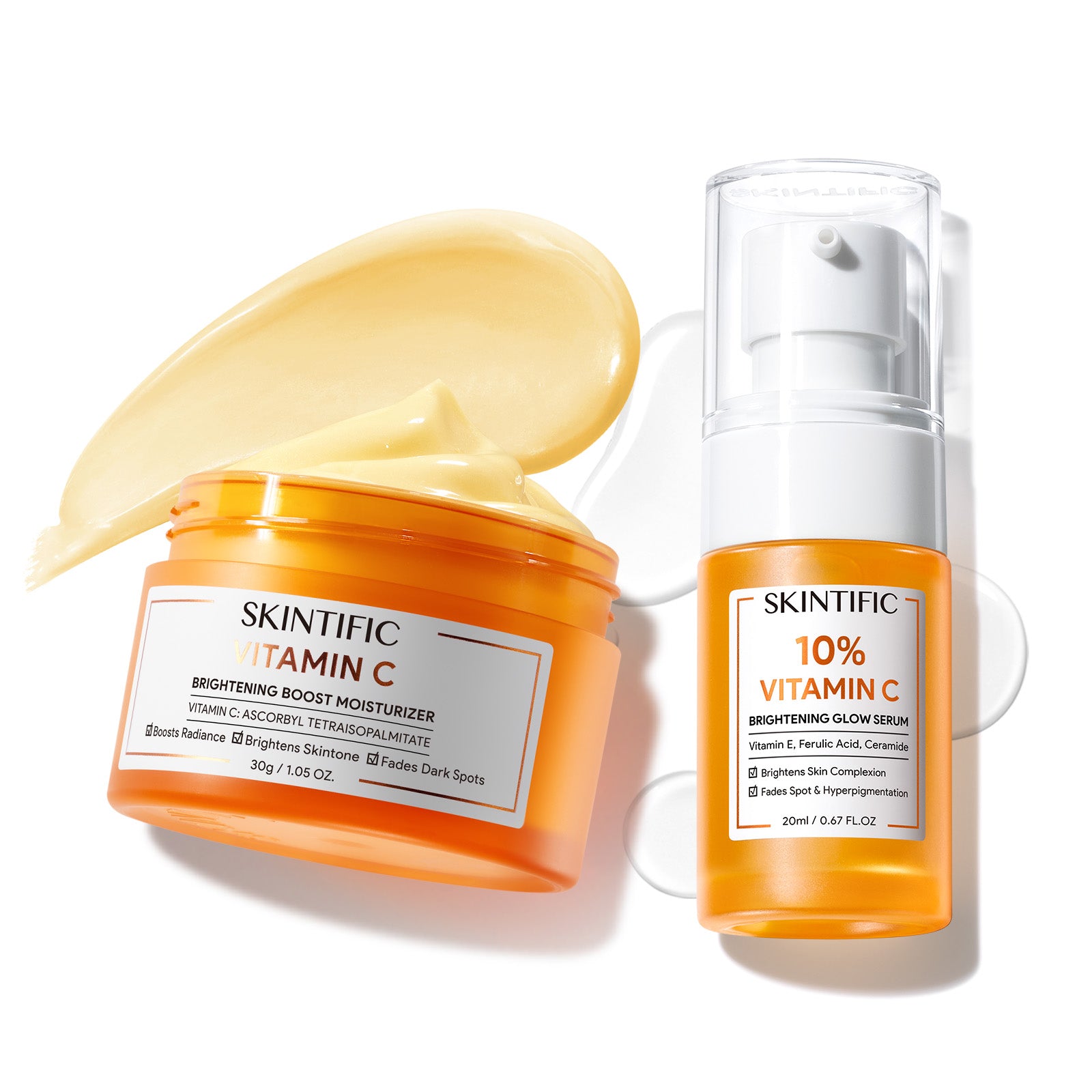 Vitamin C Serum & Moisturizer Set for Dark Spots and Uneven Tone