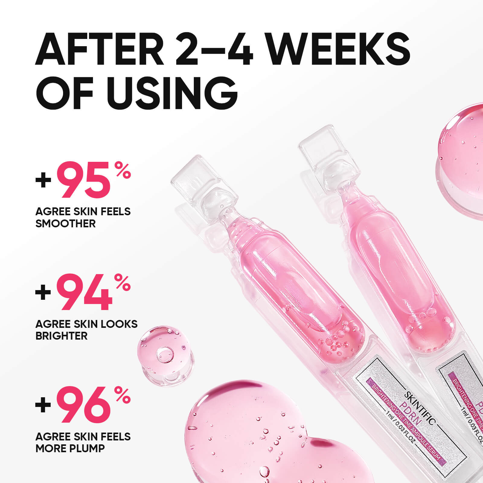 Sérum ampoule éclaircissant PDRN à usage unique, 30 pièces