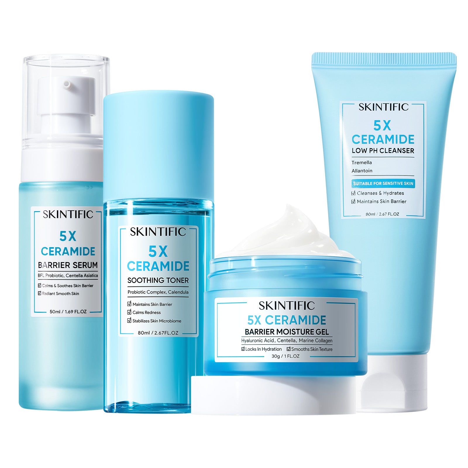 Kit de réparation de barrière cutanée 5X à base de céramides (4 pièces)