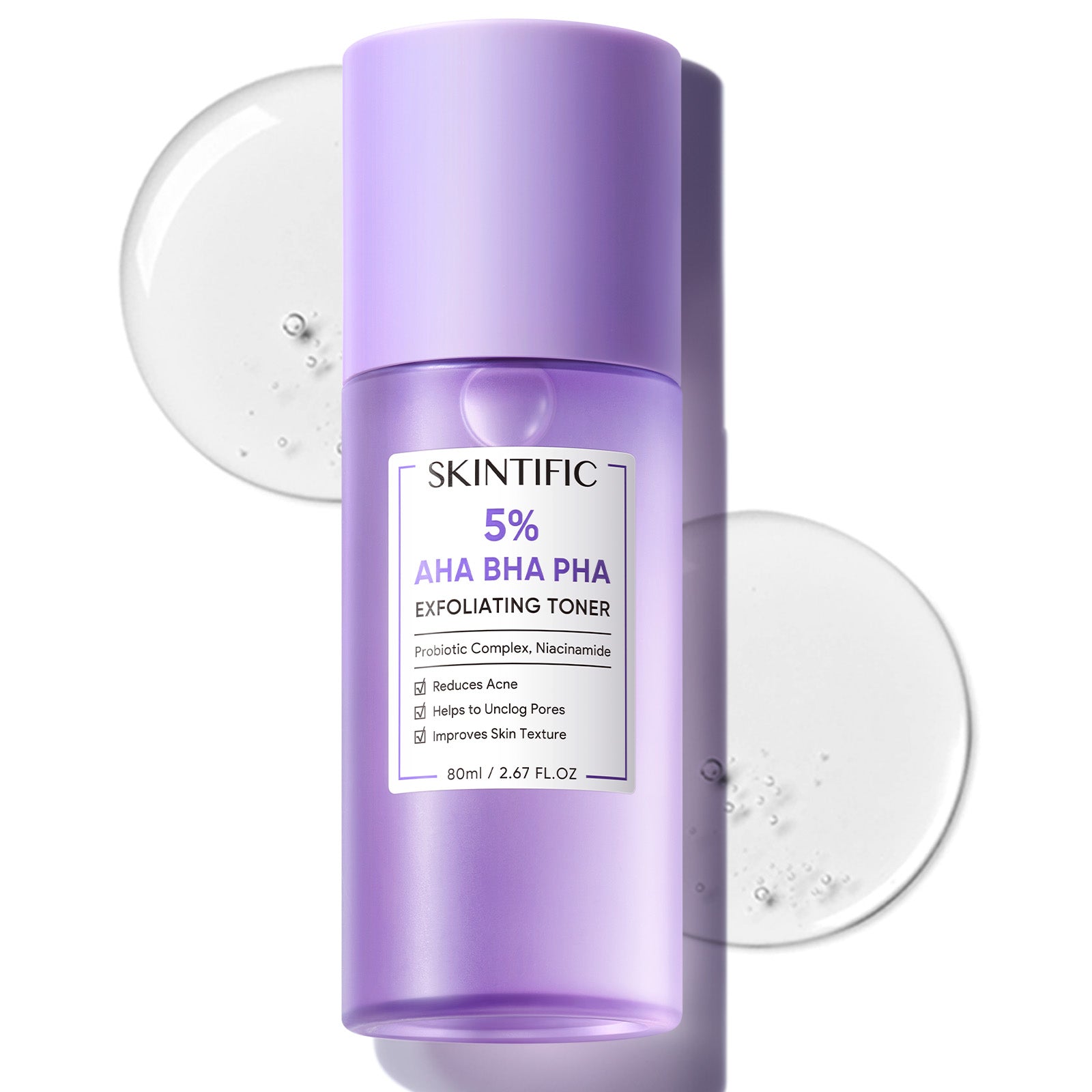 5% AHA BHA PHA Exfoliating Toner for Acne & Bright Skin