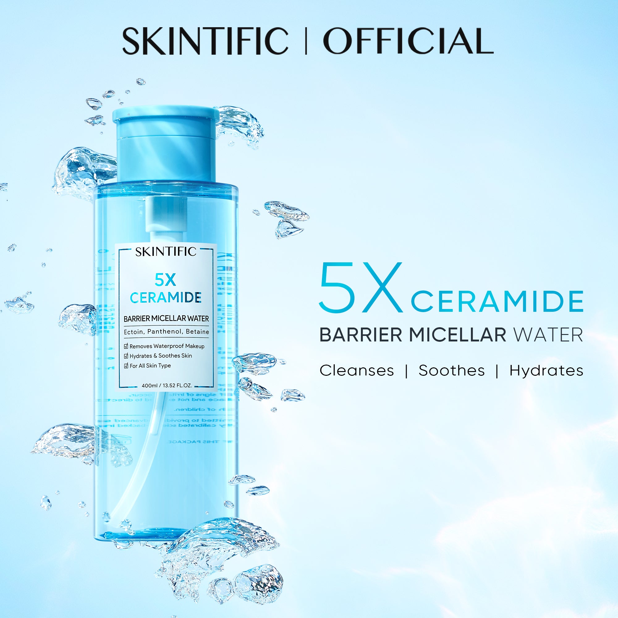 5X Ceramide Micellar Water Gentle Hydrating Cleanser