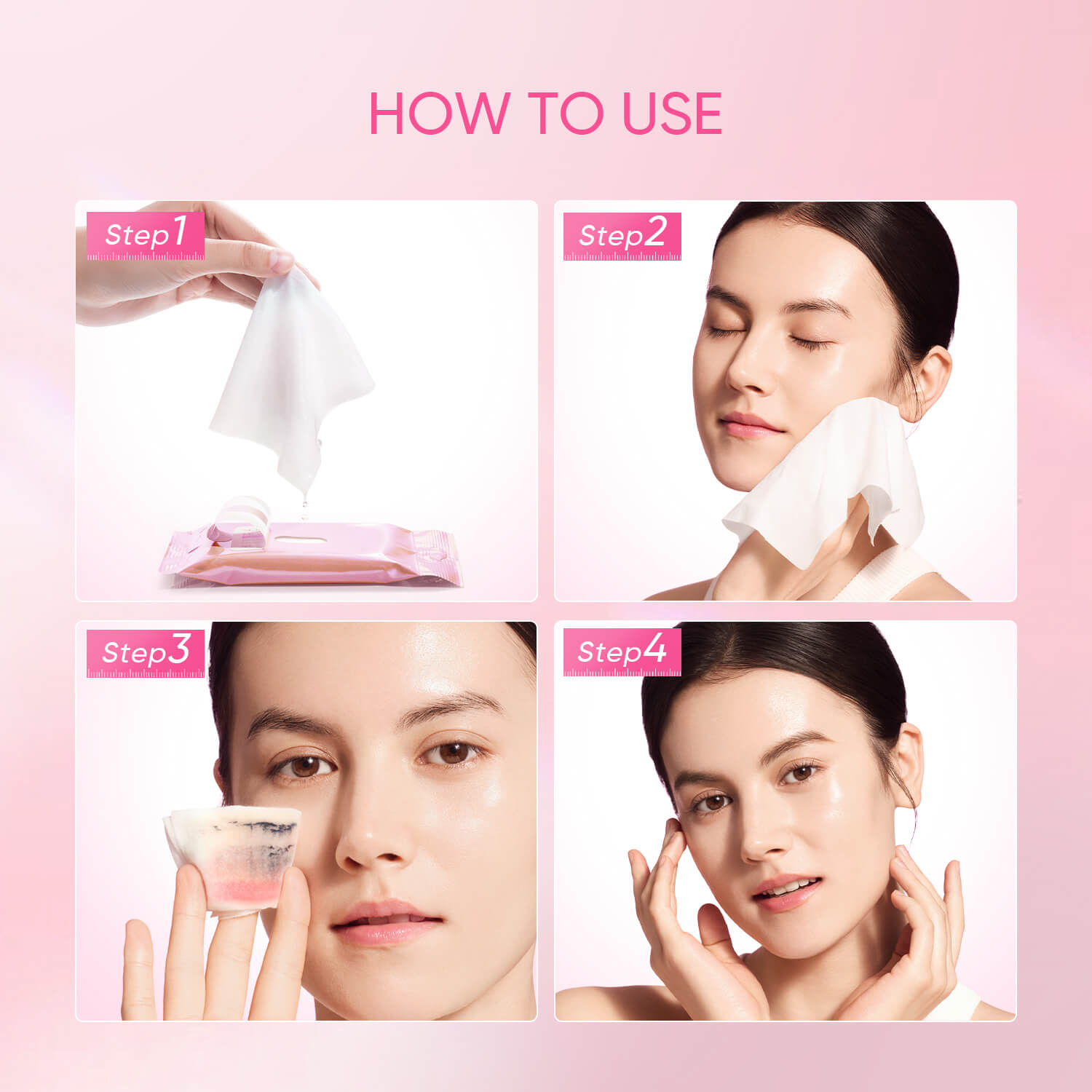 Lingettes nettoyantes éclaircissantes à la niacinamide