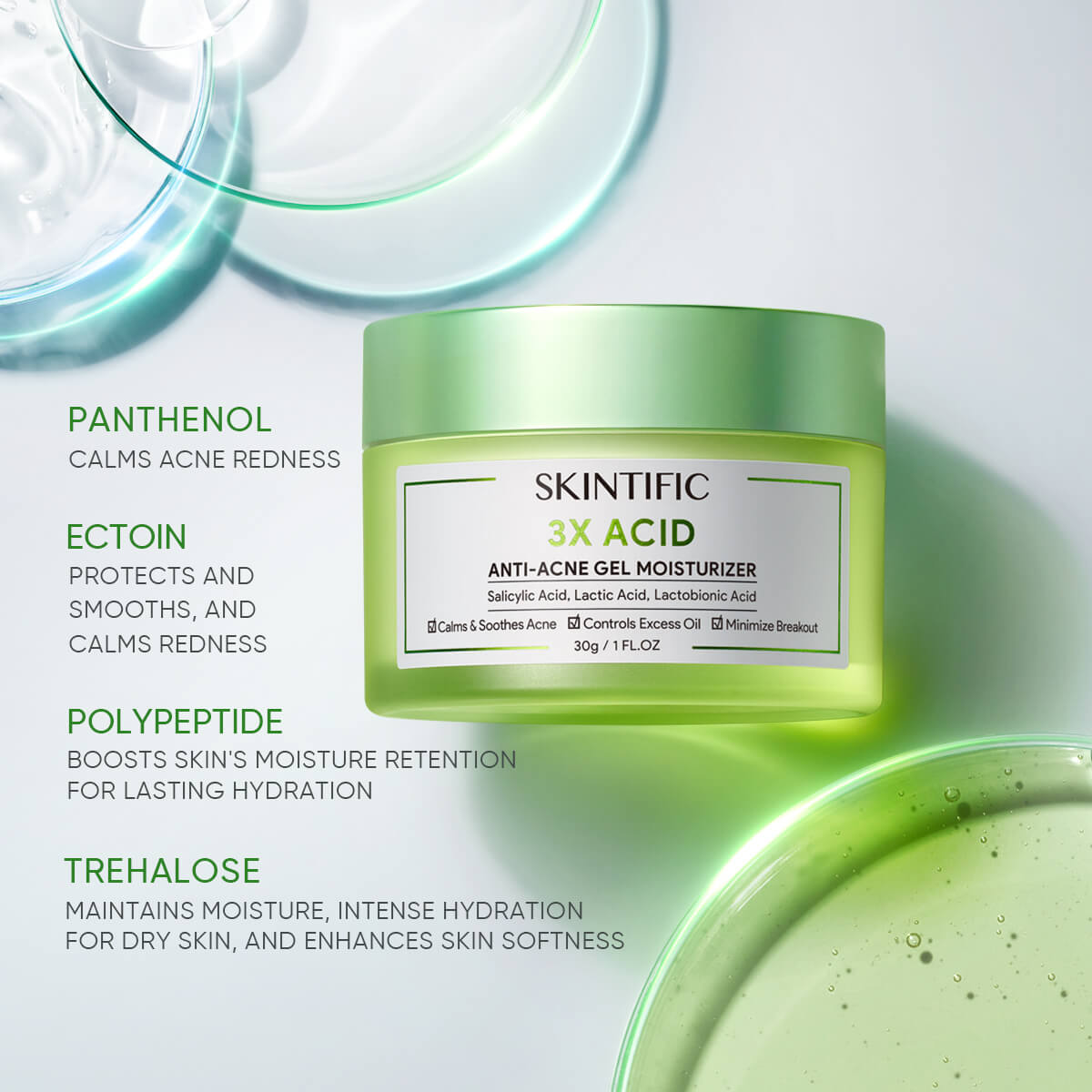Hydratant Gel Acide 3X Anti-Acné