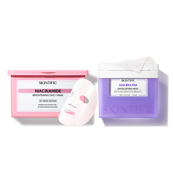 AHA BHA PHA Pads & Niacinamide Brightening Mask Set