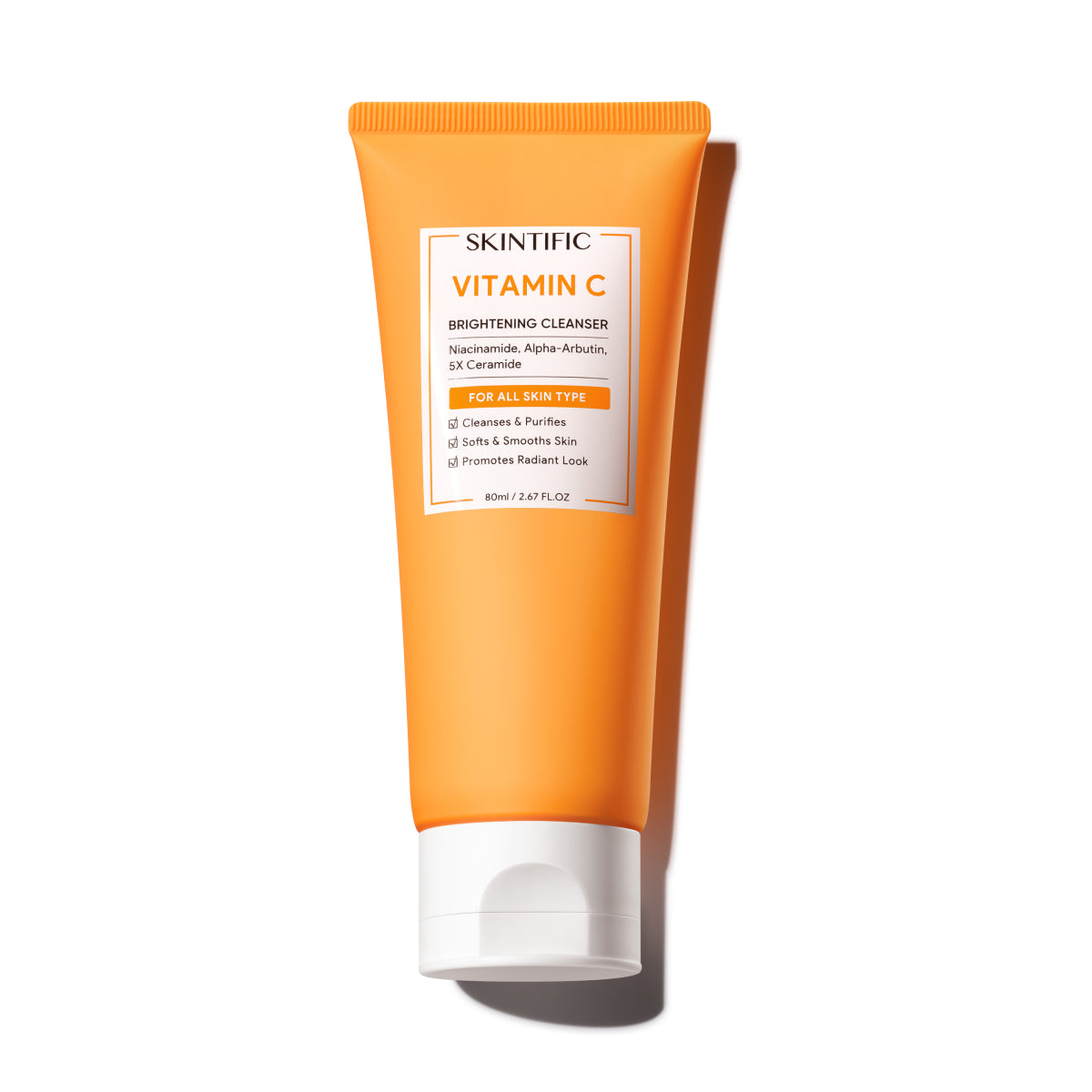 SKINTIFIC Vitamin C Brightening Cleanser with Niacinamide and 5X Ceramide for glowing skin
